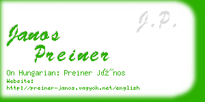 janos preiner business card